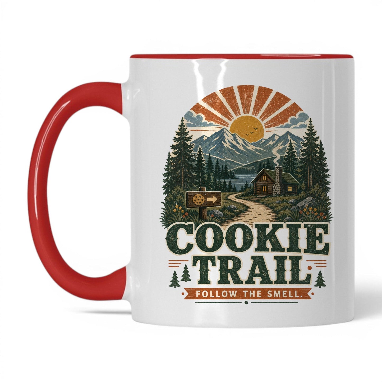 Cookie Trail Mug – 11oz White/Red Mug