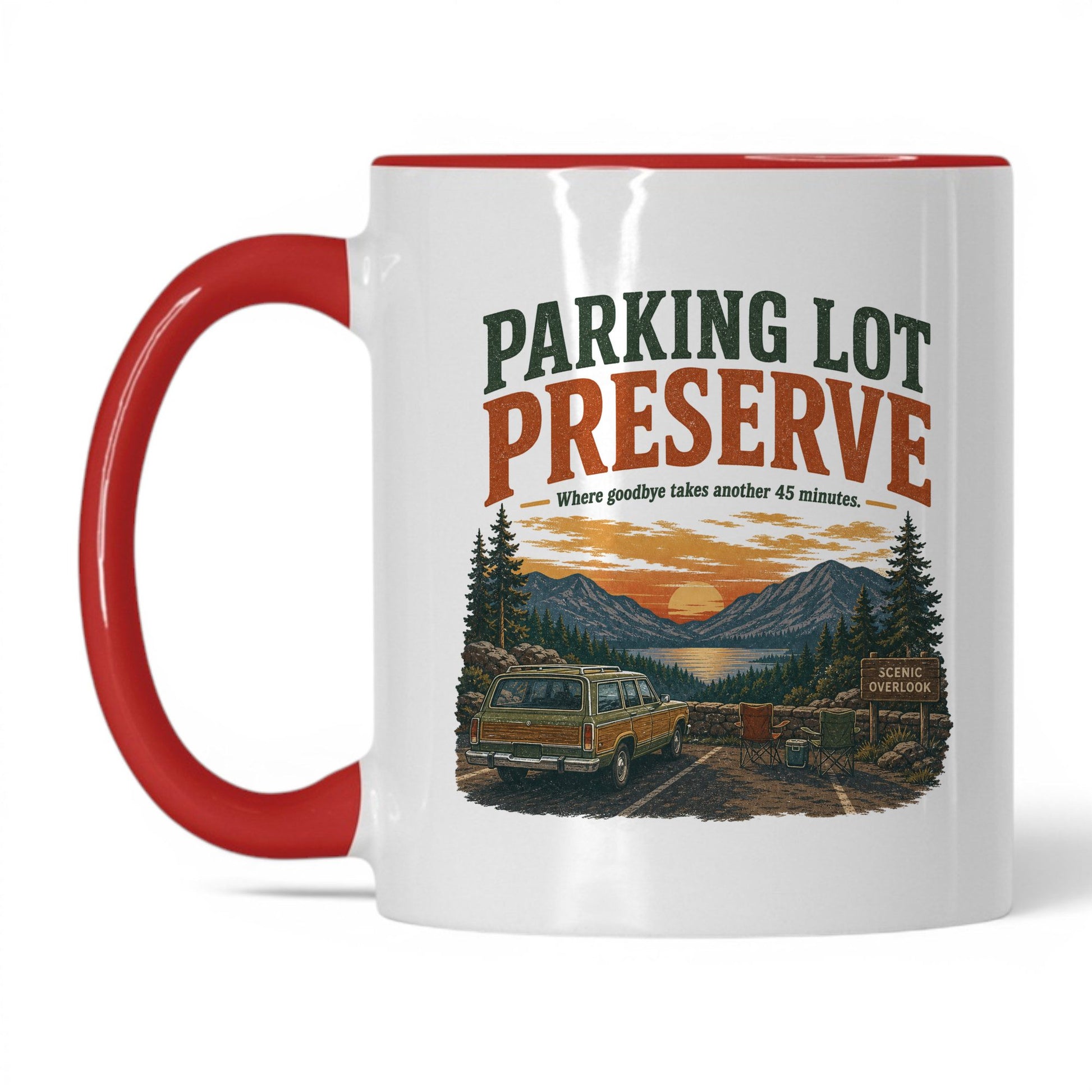 Parking Lot Preserve Mug – 11oz White/Red Mug