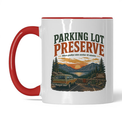 Parking Lot Preserve Mug – 11oz White/Red Mug