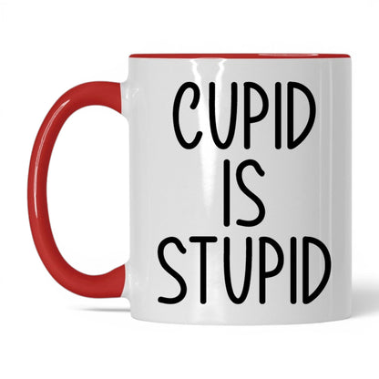 Cupid Is Stupid Mug – 11oz White/Red Mug