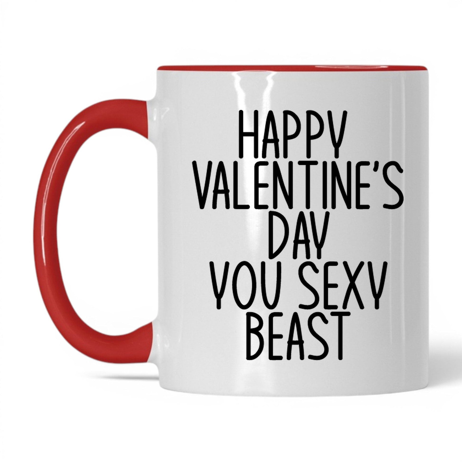 Happy Valentine's Sexy Beast Mug – 11oz White/Red Mug