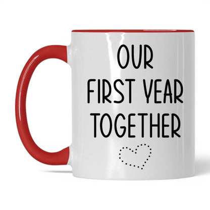 Our First Year Together Mug – 11oz White/Red Mug
