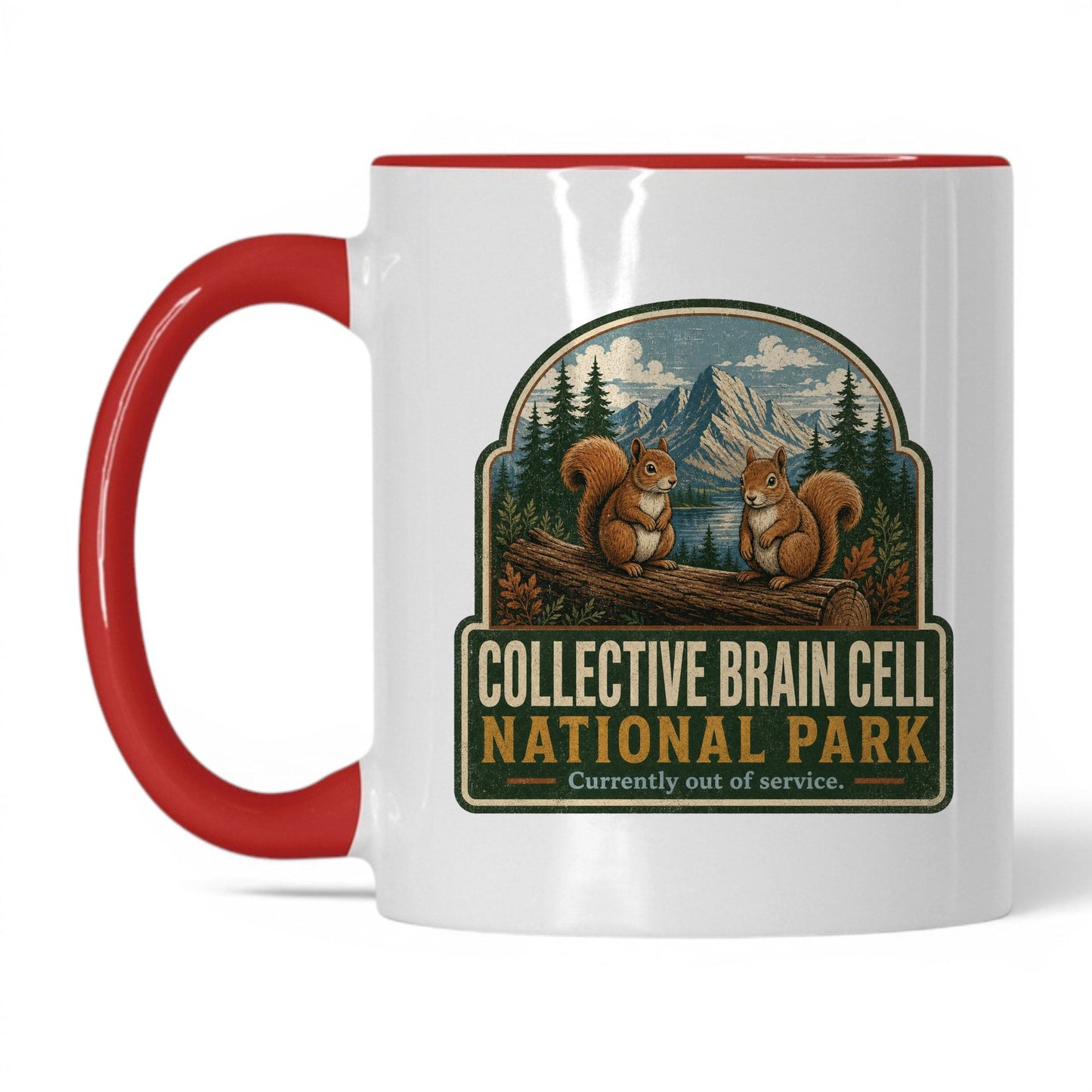 Collective Brain Cell Park Mug – 11oz White/Red Mug