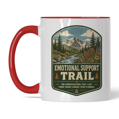Emotional Support Trail Mug – 11oz White/Red Mug