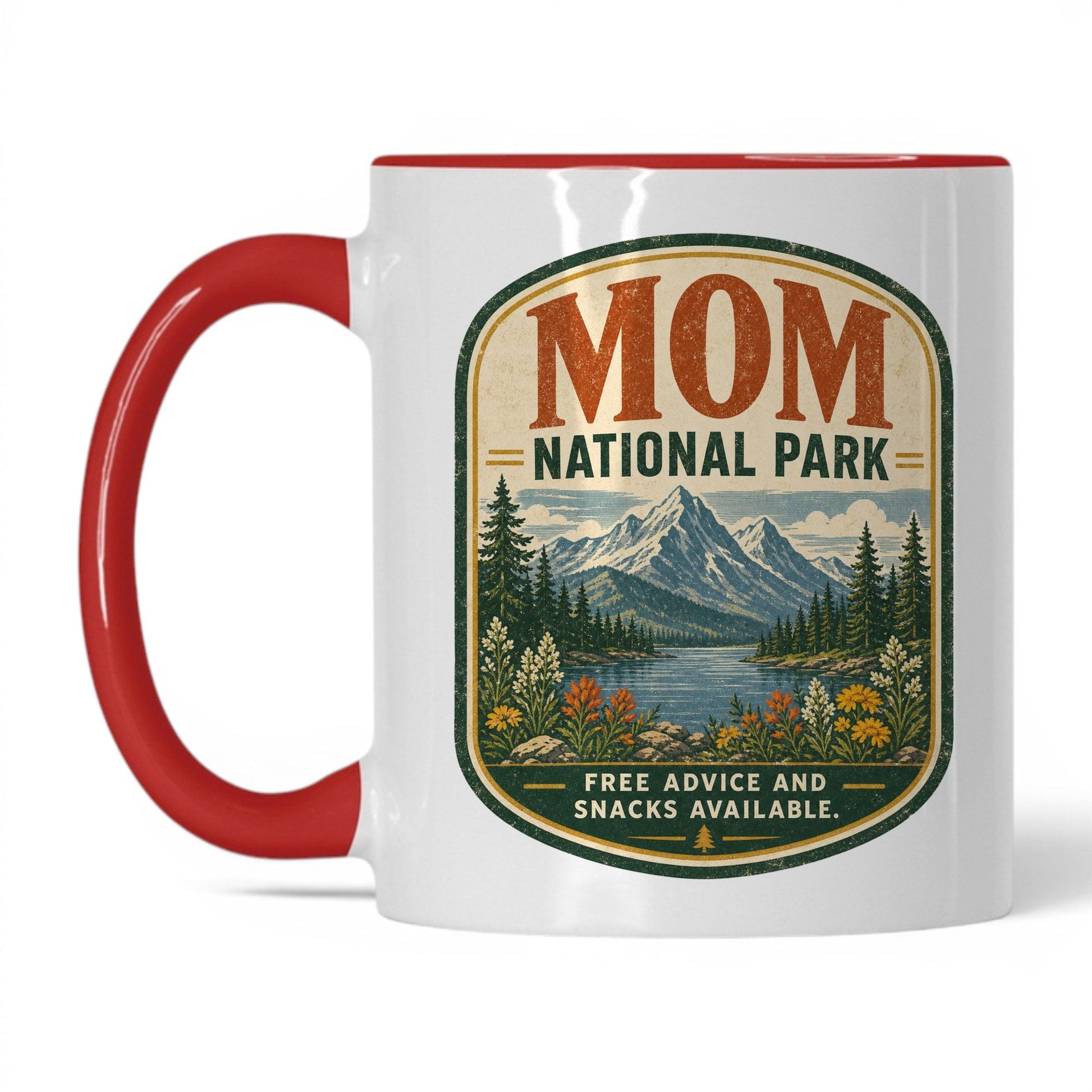 Mom National Park Mug – 11oz White/Red Mug