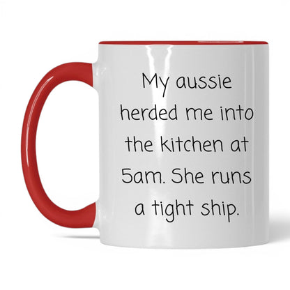 Australian Shepherd Dog Mom Mug – 11oz White/Red Mug