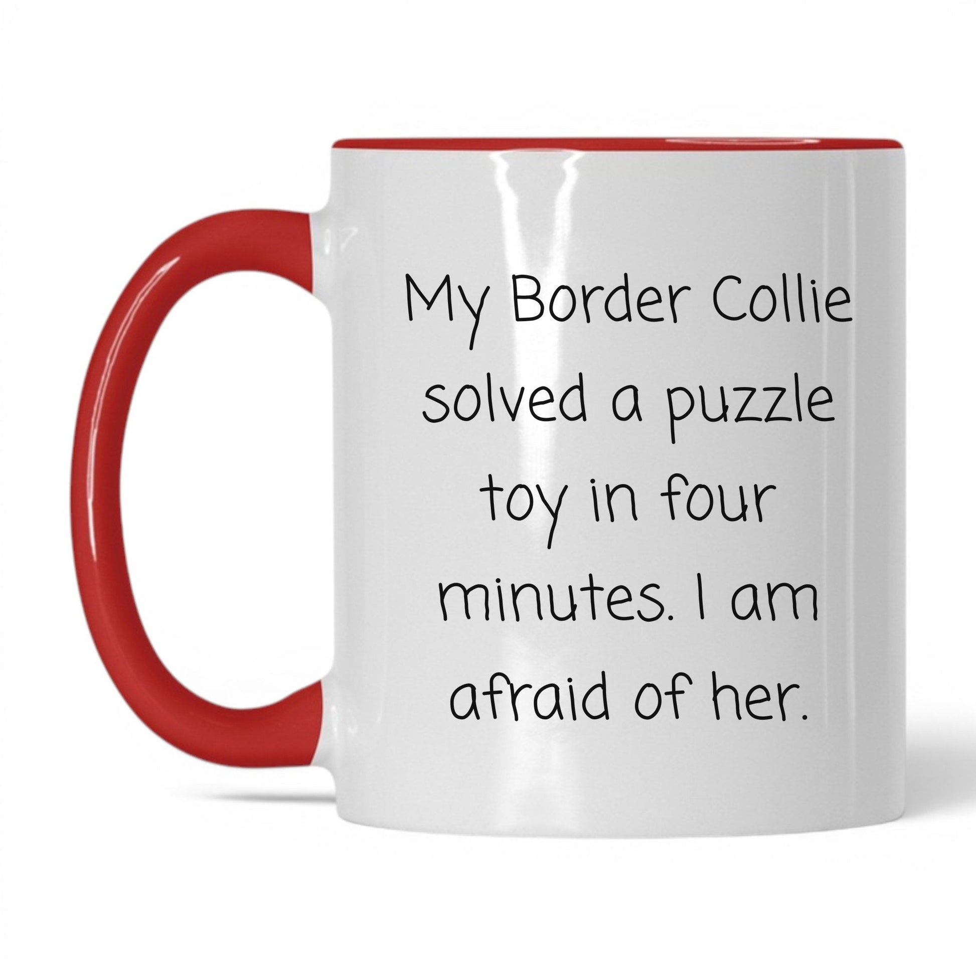 Border Collie Dog Mom Mug – 11oz White/Red Mug
