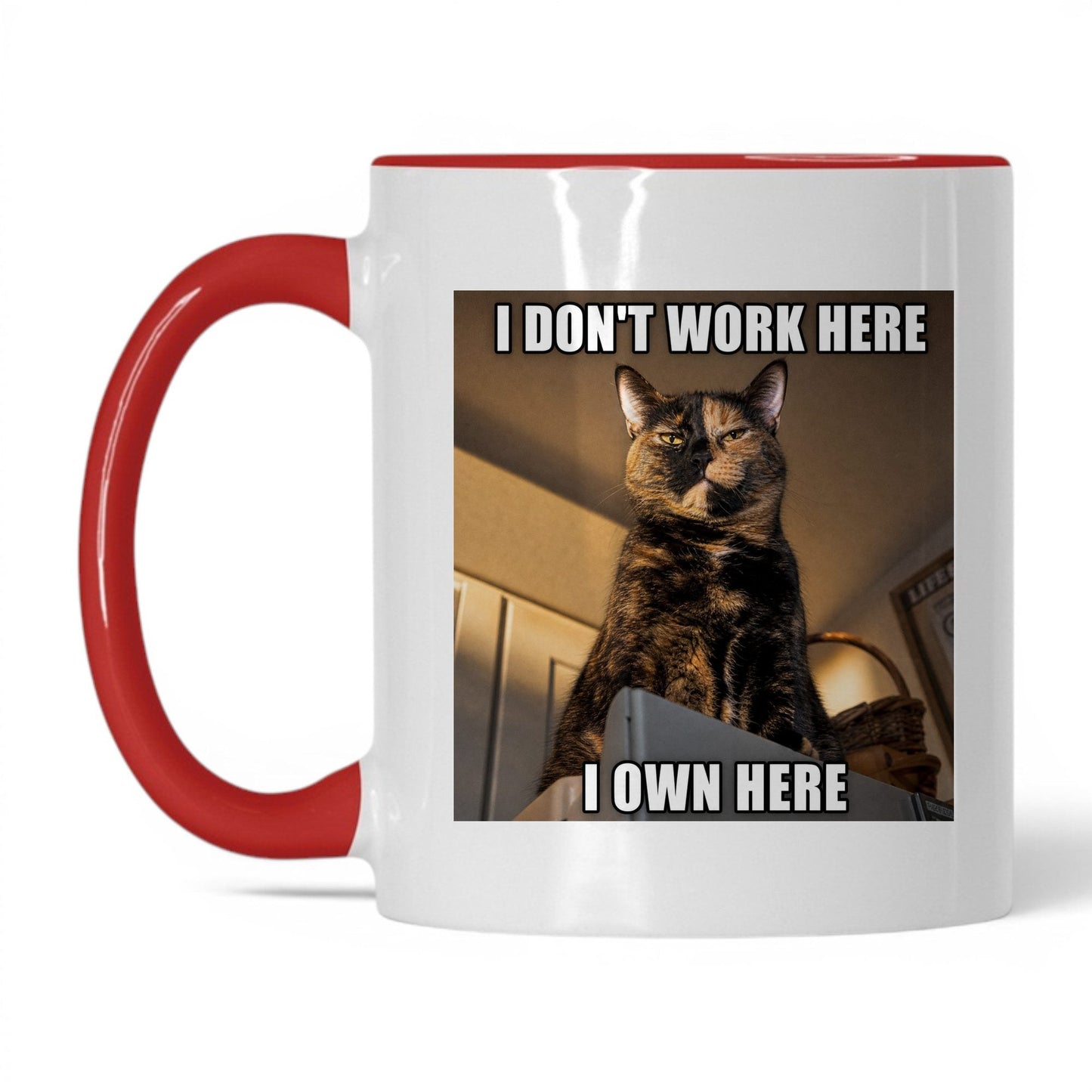 I Don't Work Here Cat Coffee Mug
