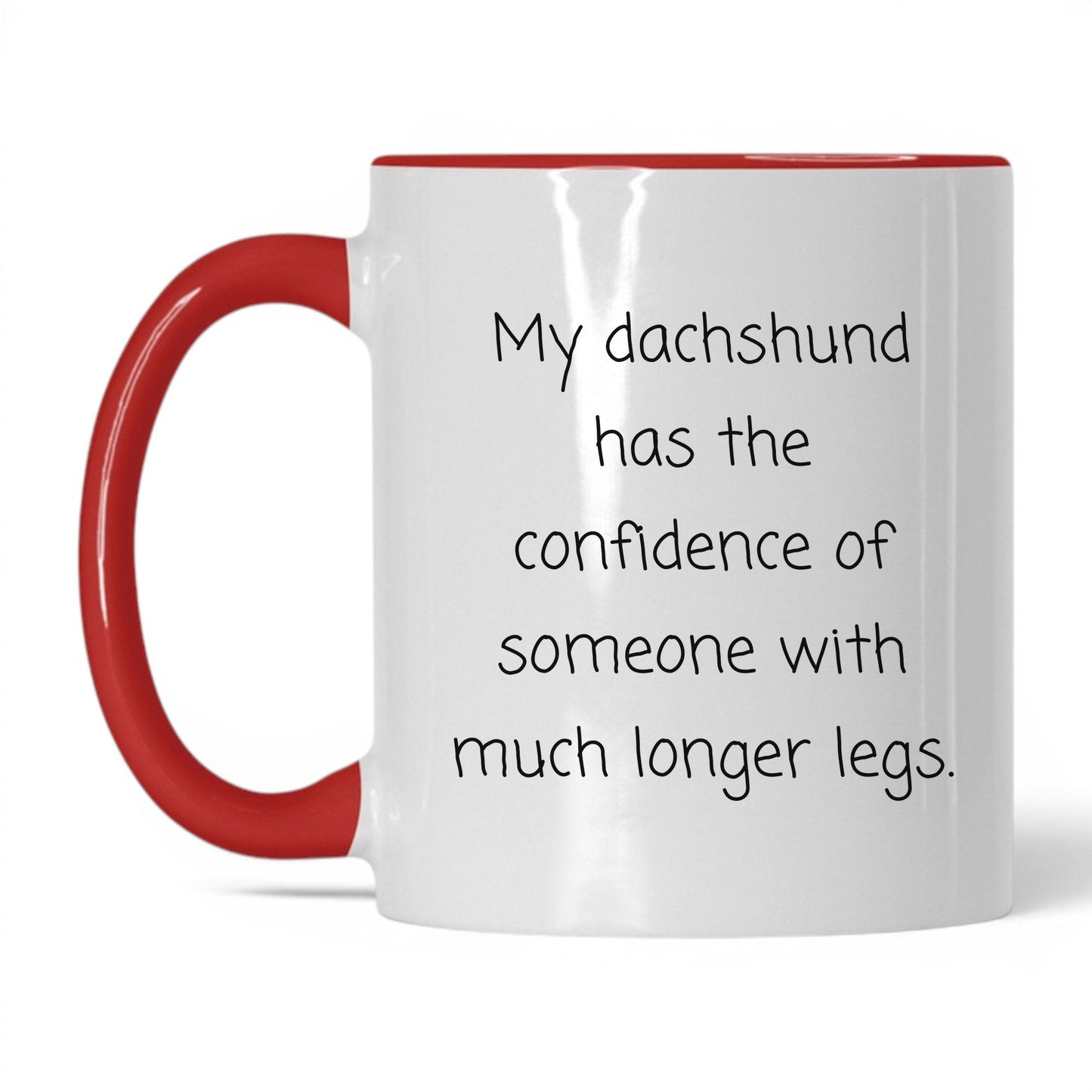 Dachshund Dog Mom Mug – 11oz White/Red Mug