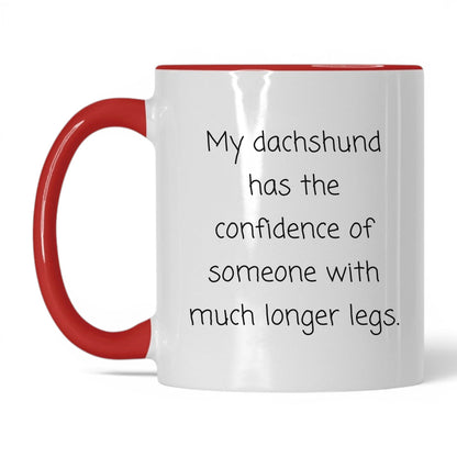 Dachshund Dog Mom Mug – 11oz White/Red Mug