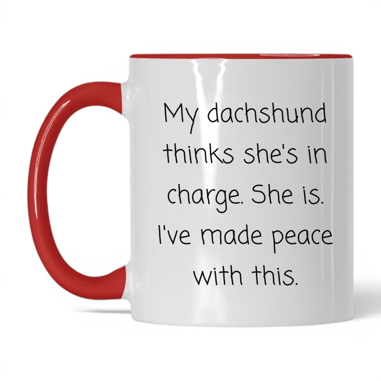 In Charge Dachshund Mug – 11oz White/Red Mug