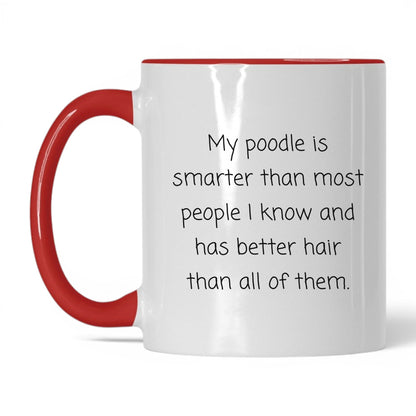 Poodle Dog Mom Mug – 11oz White/Red Mug