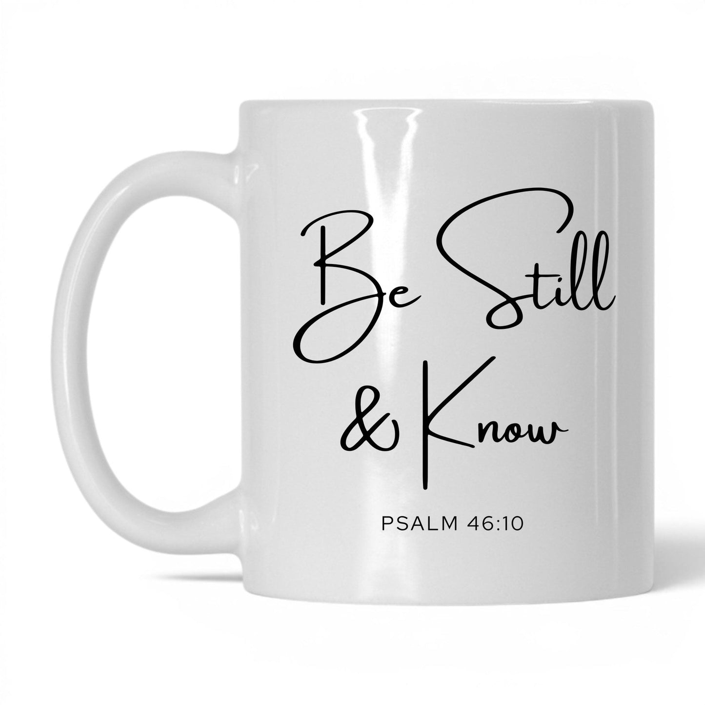 Be Still and Know Coffee Mug – 15oz White/Midnight Blue Mug