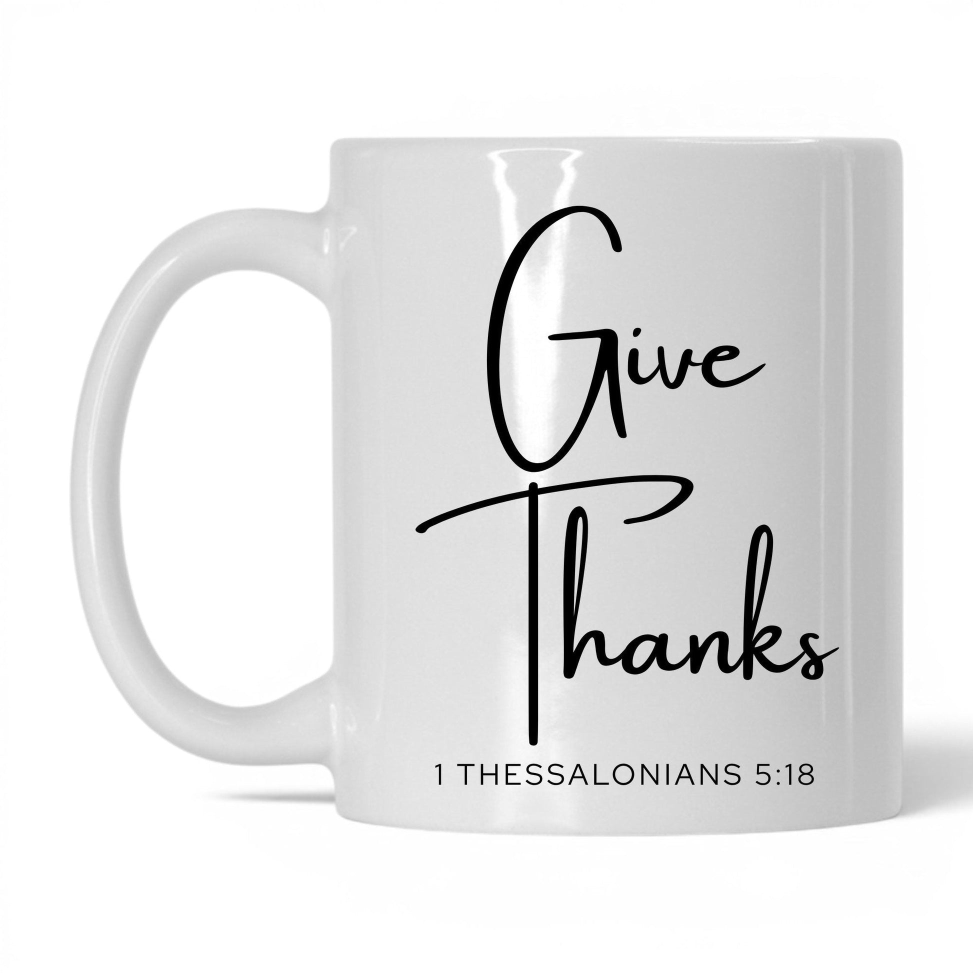 Give Thanks Mug – 15oz White/Midnight Blue Mug