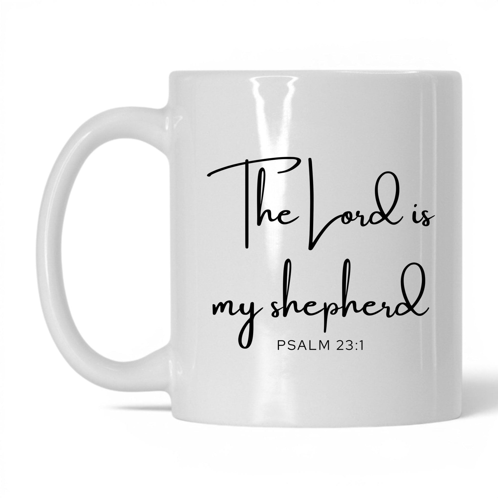 The Lord Is My Shepherd Coffee Mug – 15oz White/Midnight Blue Mug
