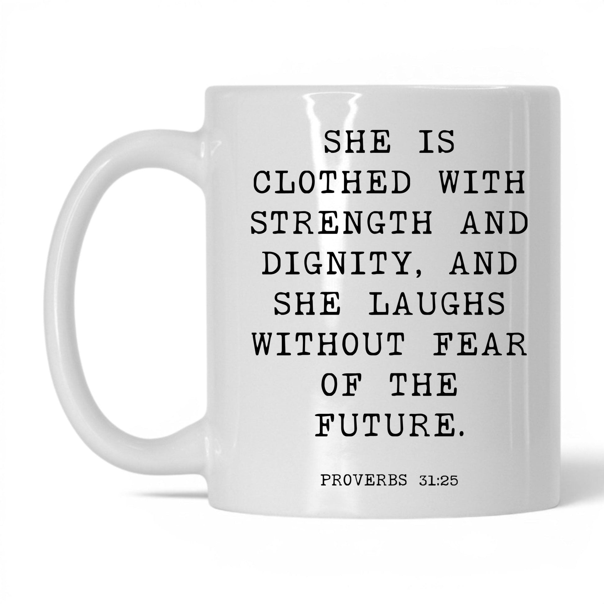 Strength and Dignity Mug – 15oz White/Midnight Blue Mug