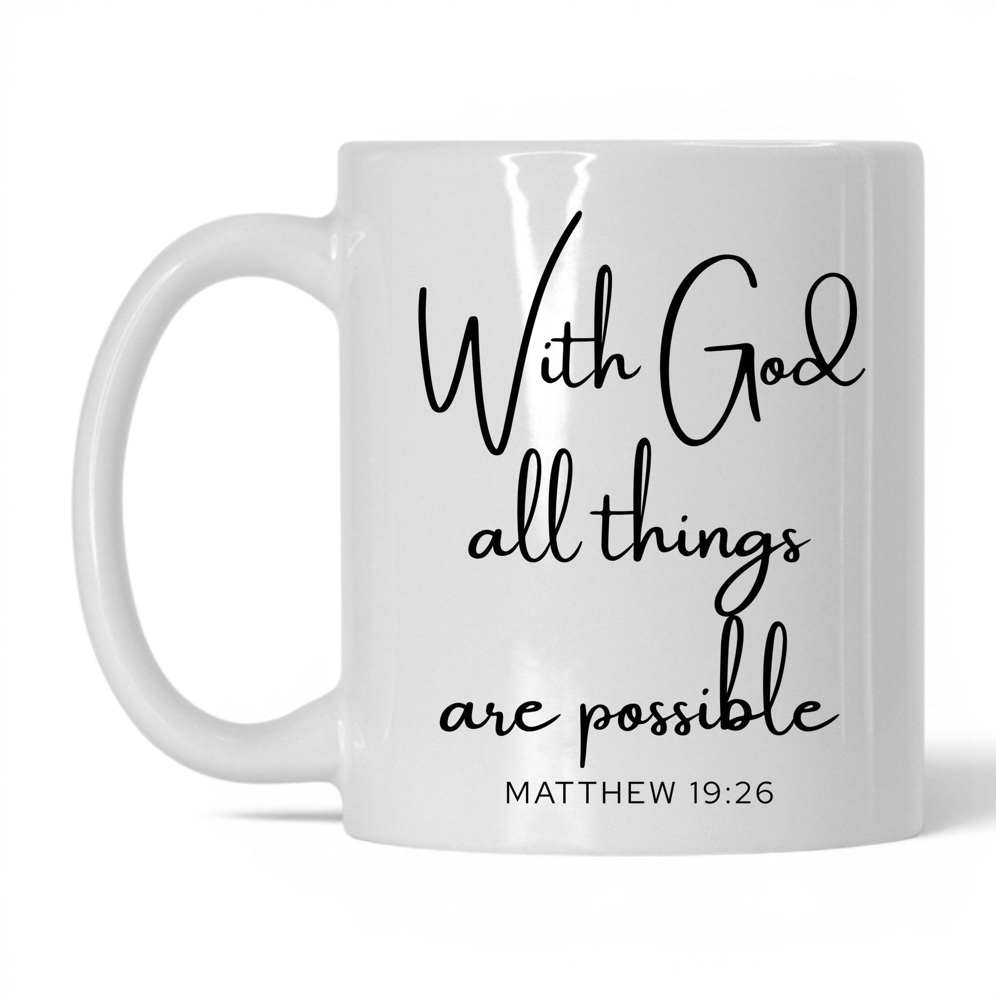 With God All Things Possible Mug – 15oz White/Midnight Blue Mug