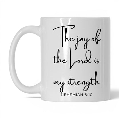 The Joy of the Lord Mug – 15oz White/Midnight Blue Mug