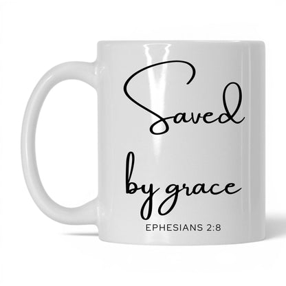 Saved by Grace Mug – 15oz White/Midnight Blue Mug