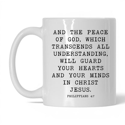 Peace of God Mug – 15oz White/Midnight Blue Mug