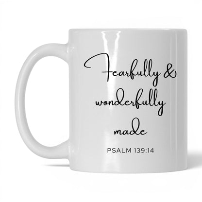 Fearfully and Wonderfully Made Mug – 15oz White/Midnight Blue Mug