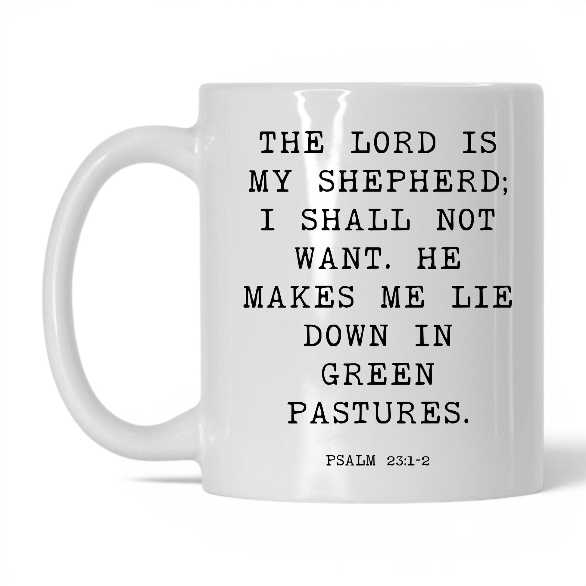 The Lord Is My Shepherd Mug – 15oz White/Midnight Blue Mug