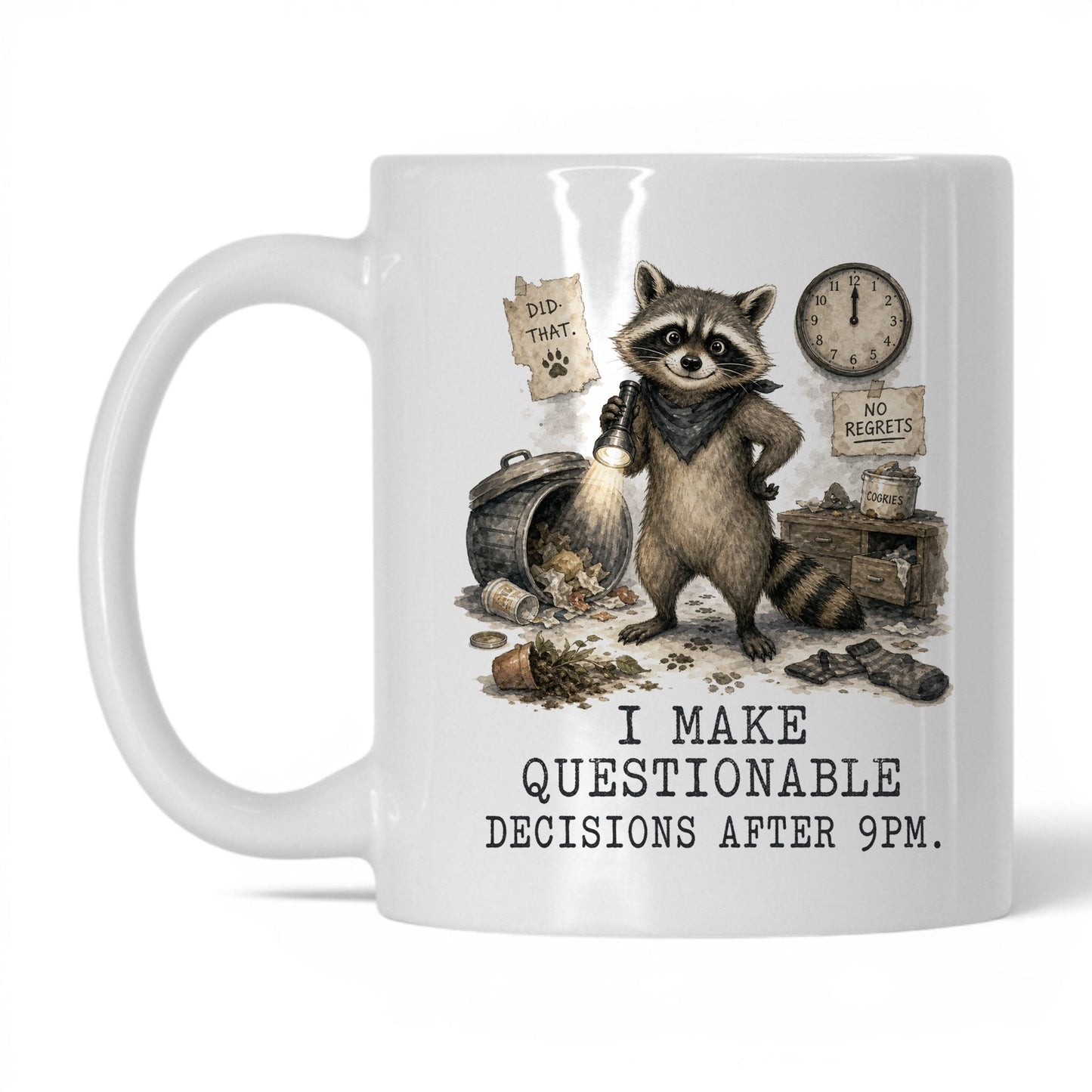 Questionable Decisions Raccoon Mug – 11oz White Mug