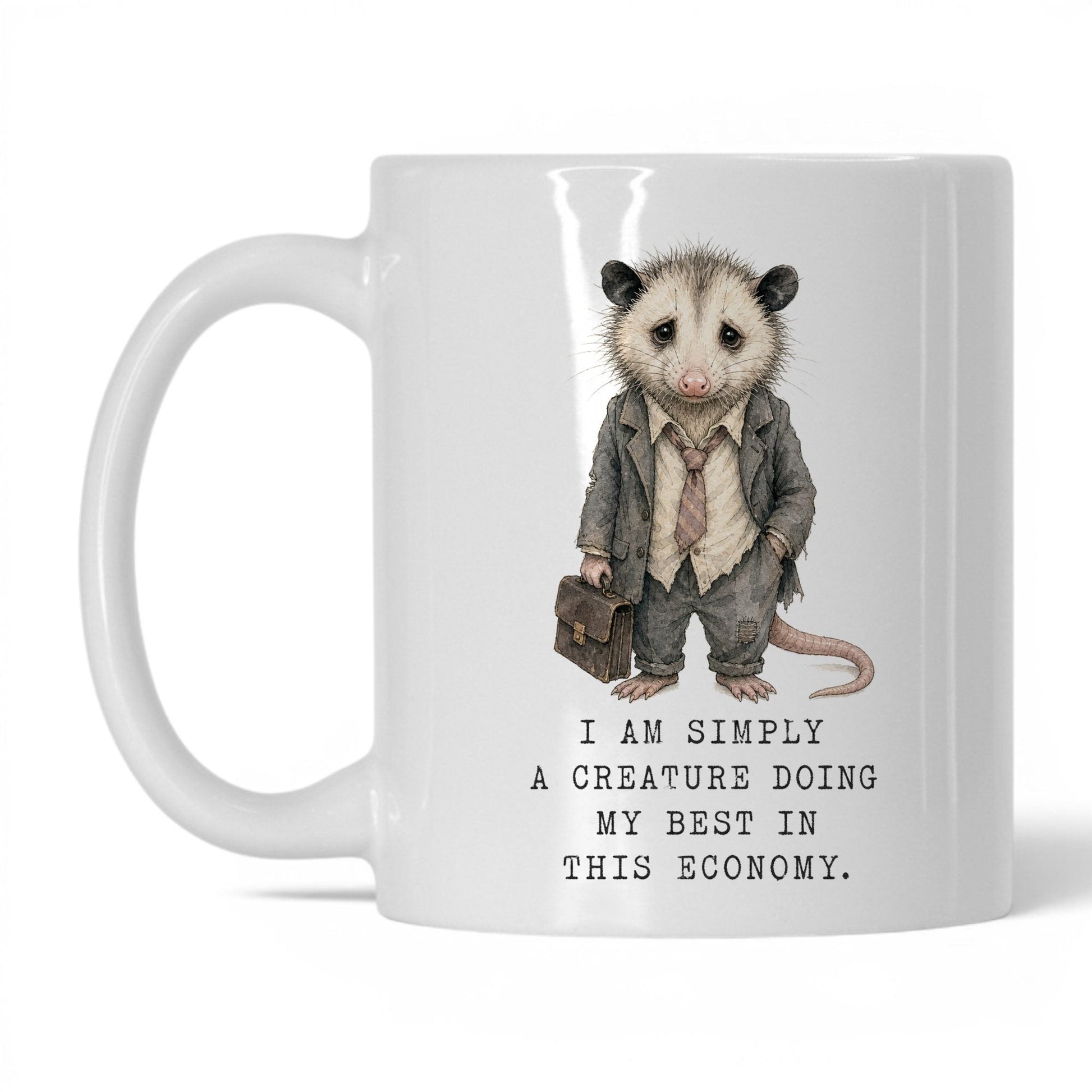 In This Economy Opossum Mug – 11oz White Mug