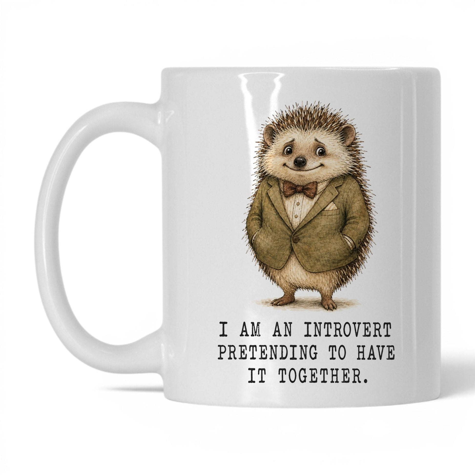 Introvert Pretending Hedgehog Mug – 11oz White Mug