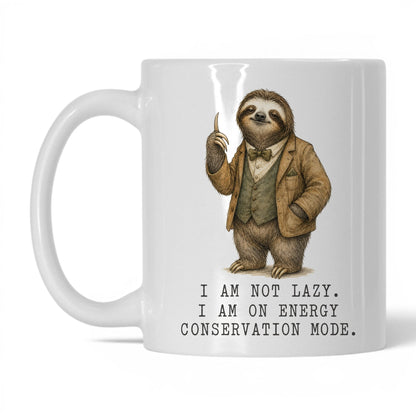 Energy Conservation Mode Sloth Mug – 11oz White Mug