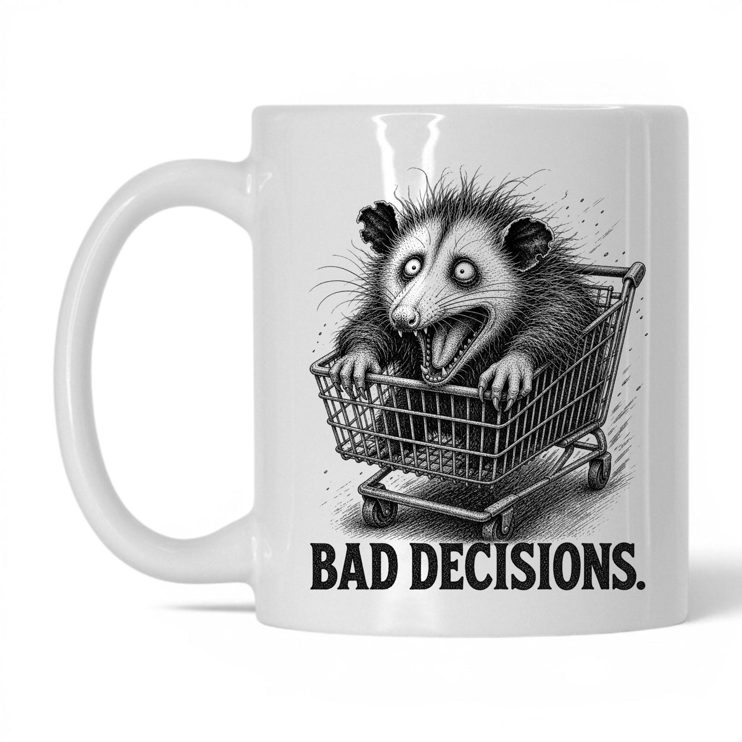 Bad Decisions Opossum Coffee Mug