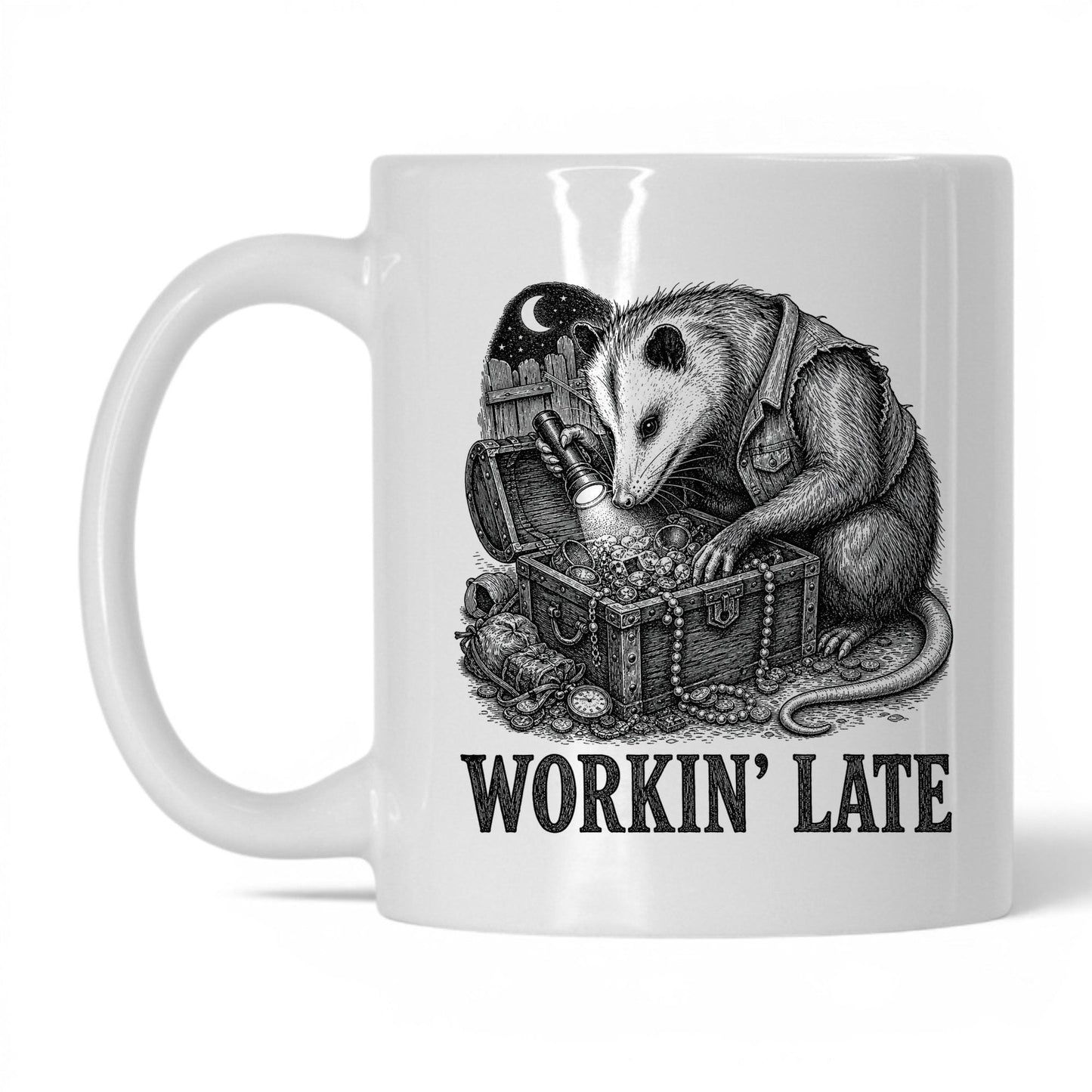 Workin' Late Opossum Coffee Mug