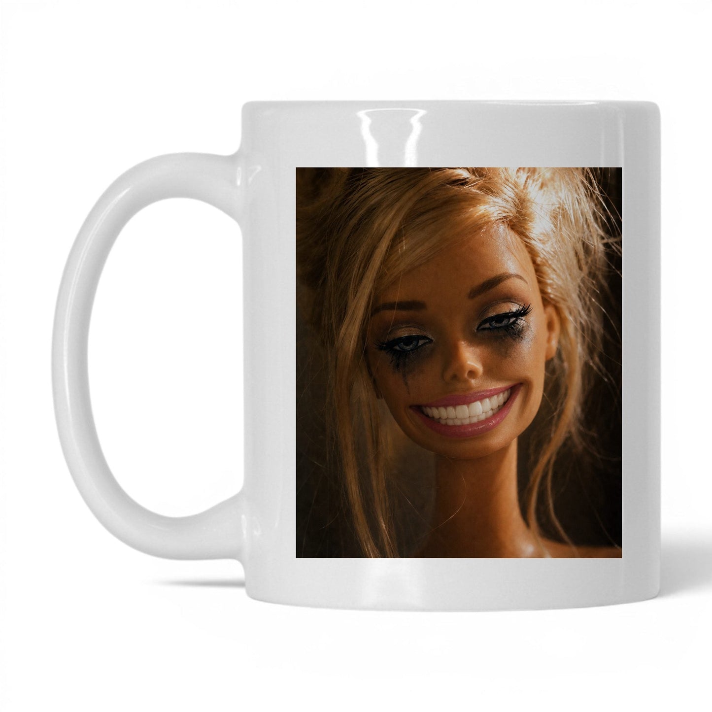 Fake Happy Doll Face Coffee Mug