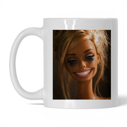 Fake Happy Doll Face Coffee Mug