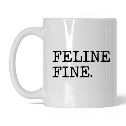 Feline Fine 11oz white coffee mug