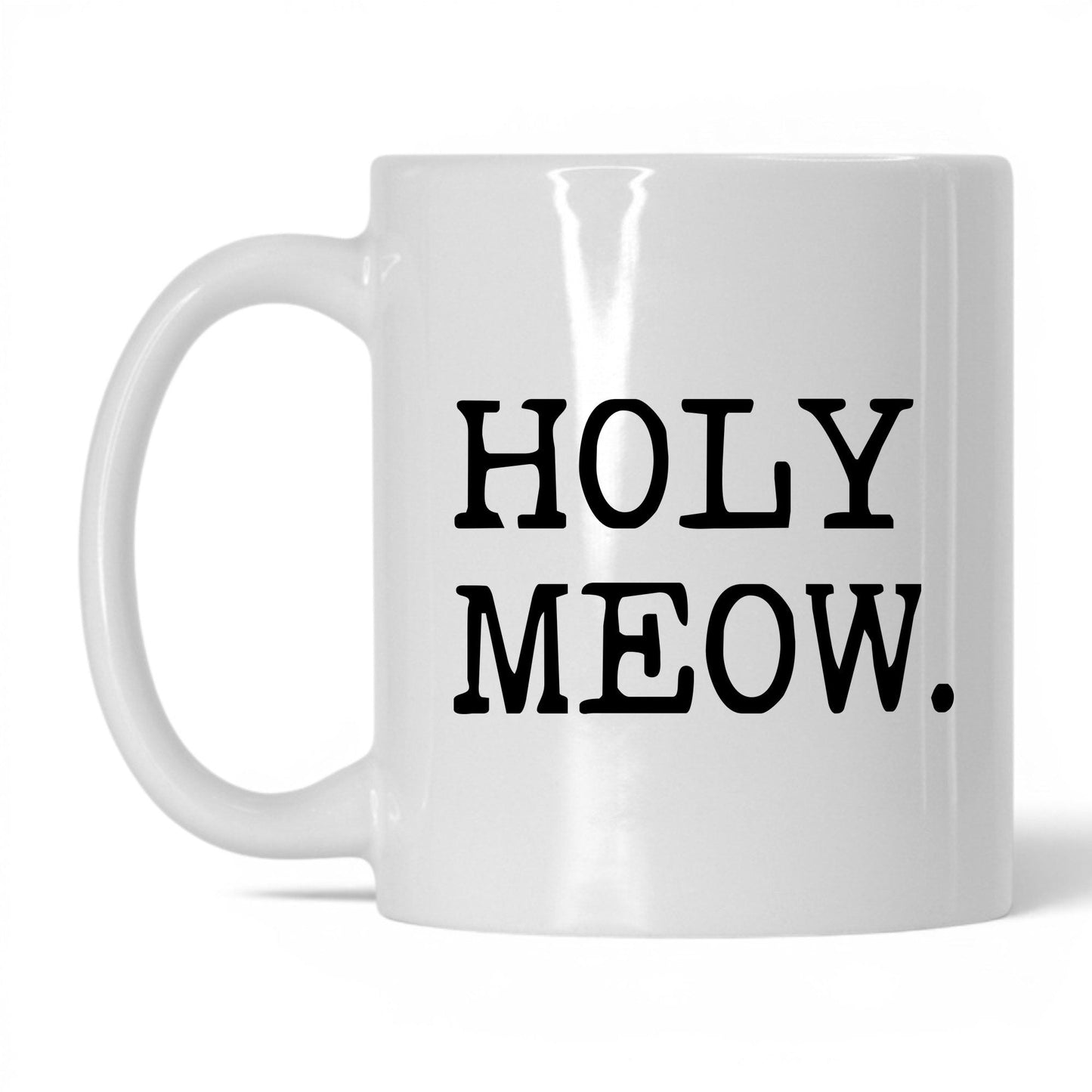 Holy Meow 11oz white coffee mug