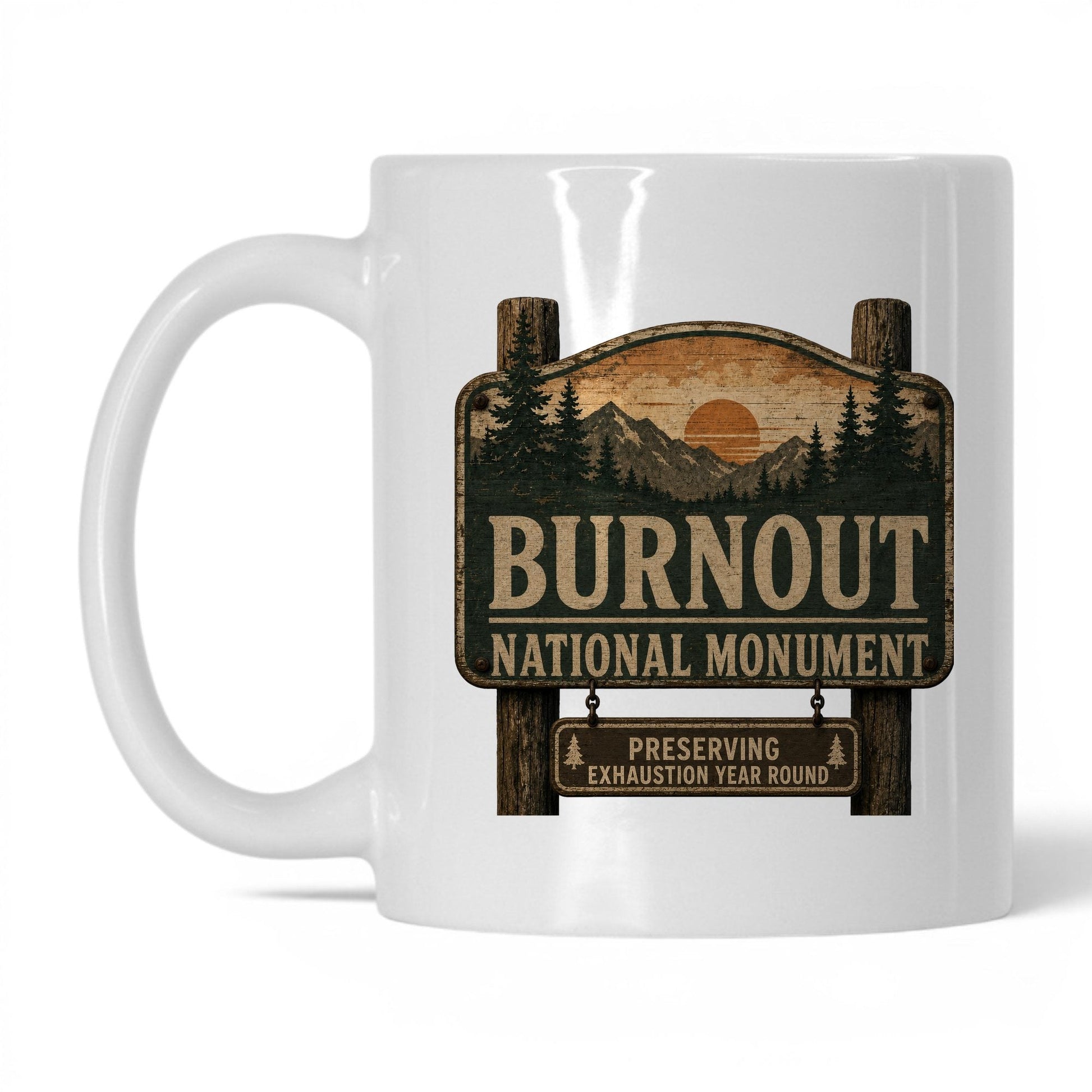 Burnout National Monument Mug – 11oz White Mug