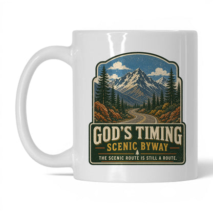 God's Timing Scenic Byway Mug – 11oz White Mug