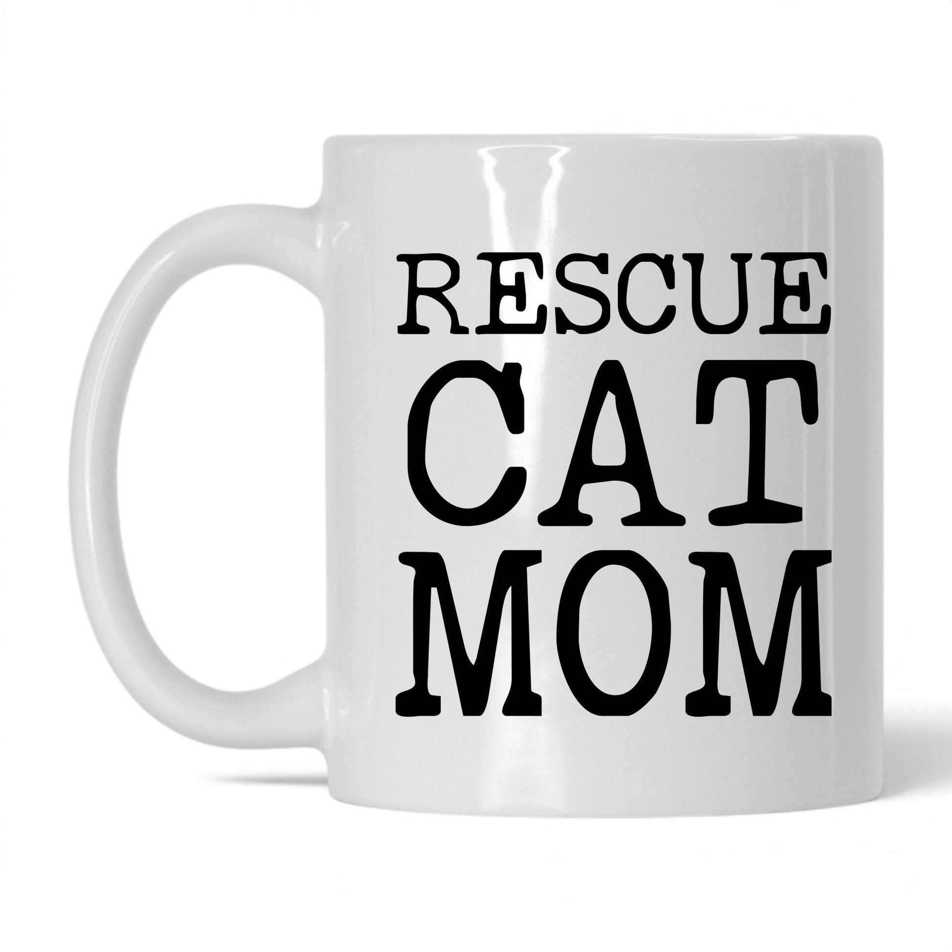 Rescue Cat Mom 11oz white coffee mug