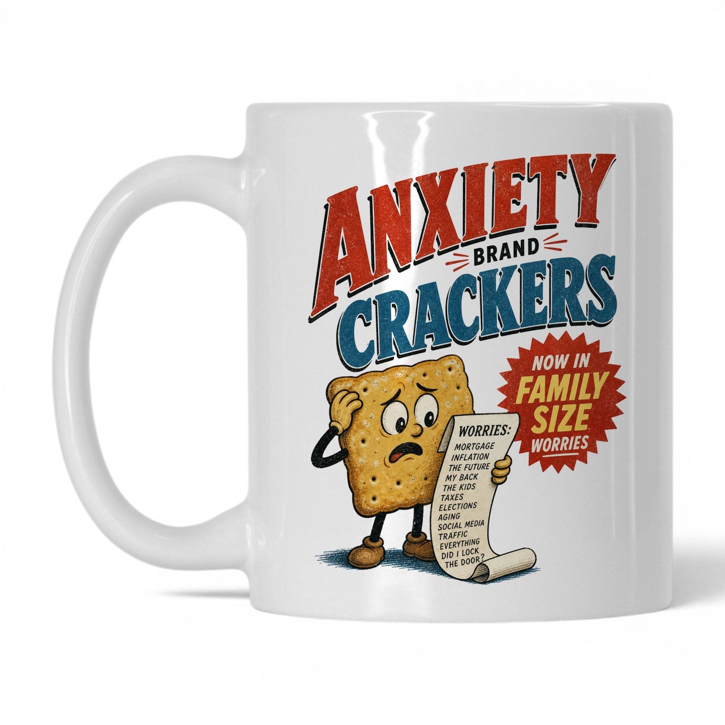 Anxiety Brand Crackers Coffee Mug