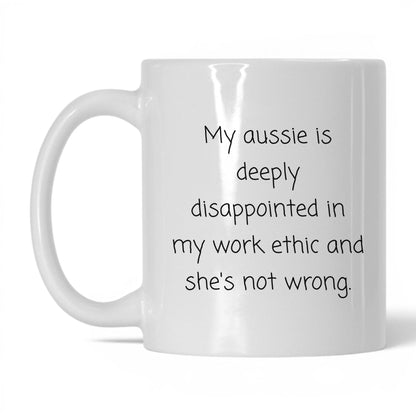 Disappointed Australian Shepherd Mug – 11oz White Mug