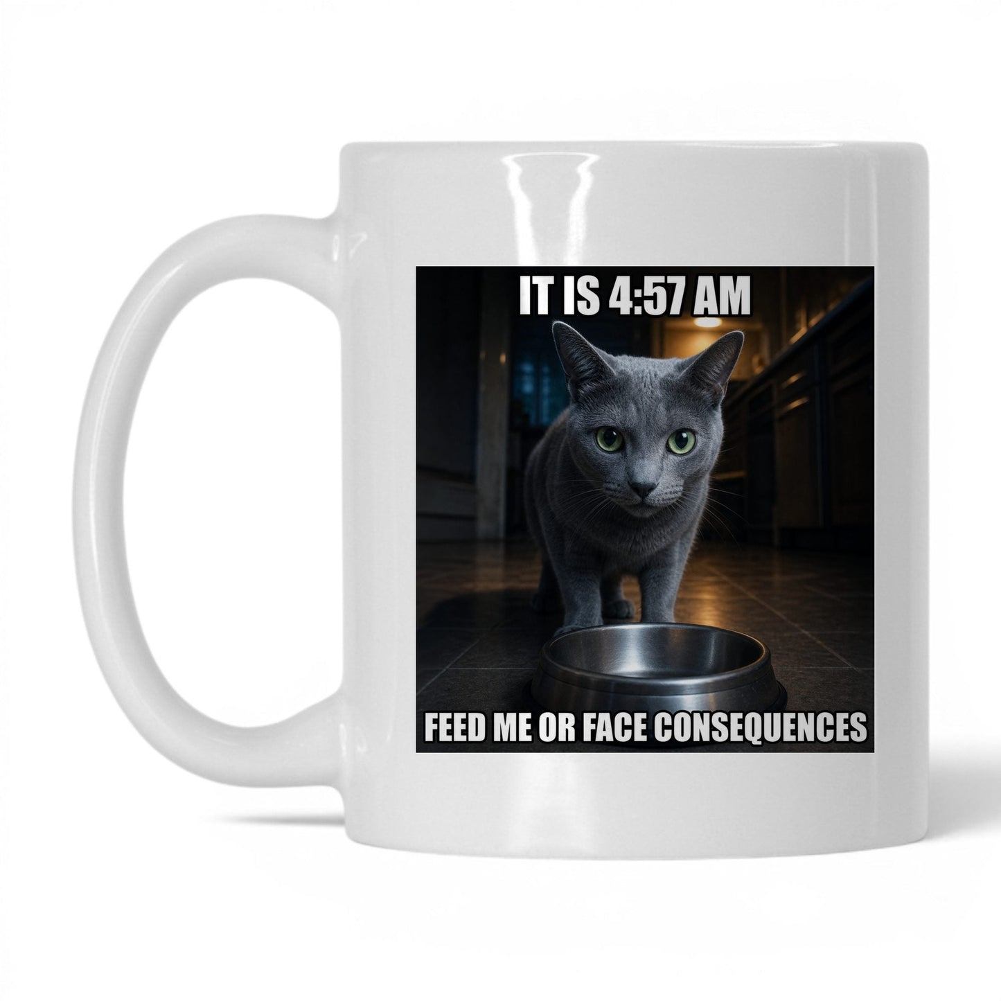 Feed Me Cat Coffee Mug