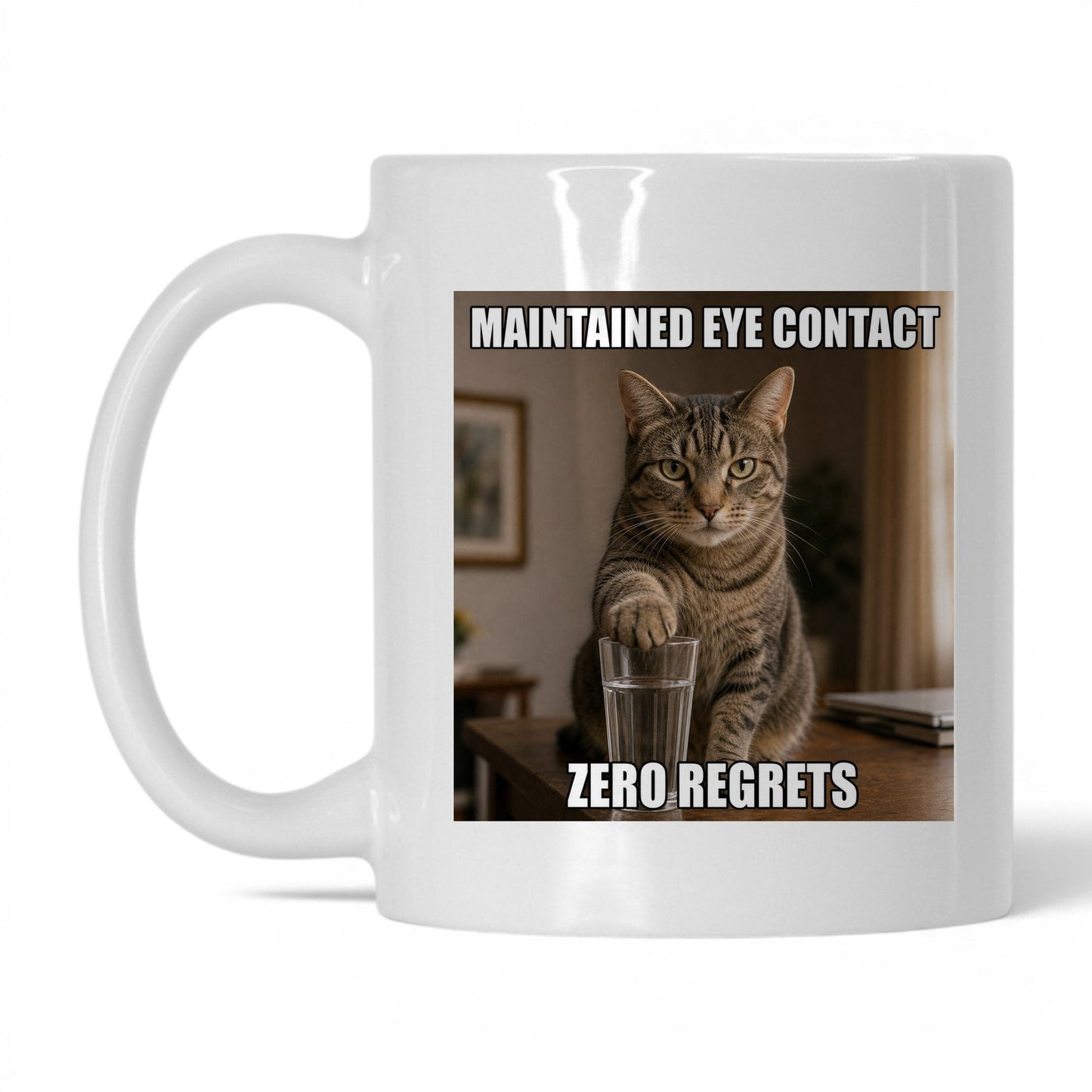 Maintained Eye Contact Cat Coffee Mug