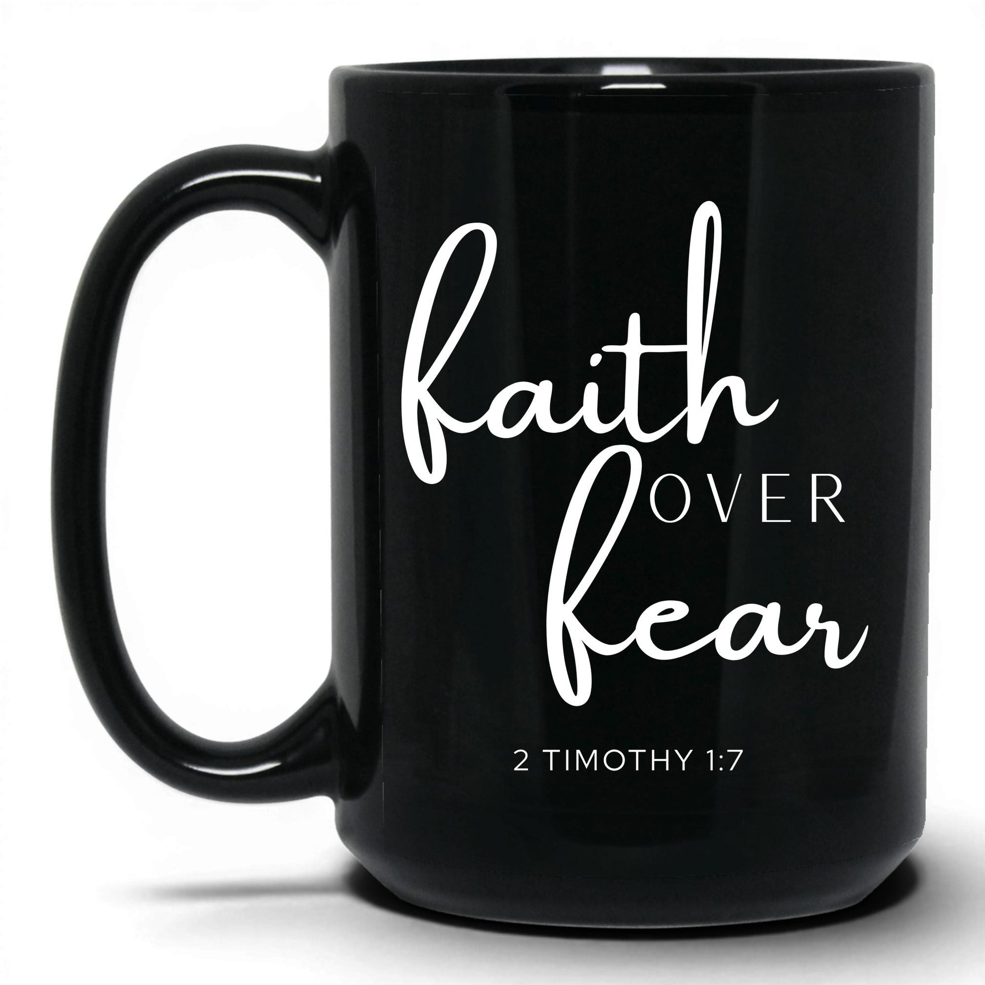 Faith Over Fear Mug – 11oz Black Mug