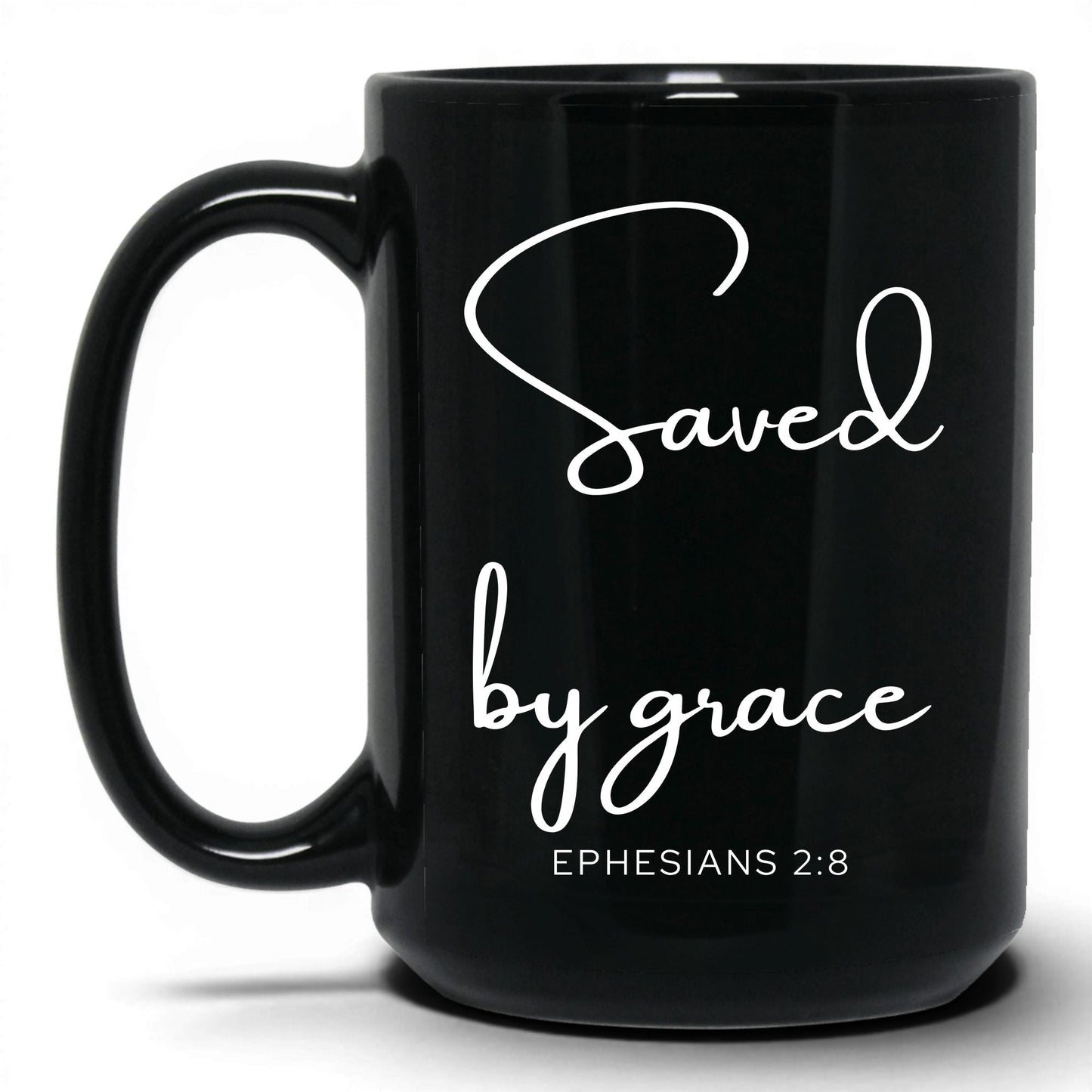 Saved by Grace Mug – 15oz Black Mug
