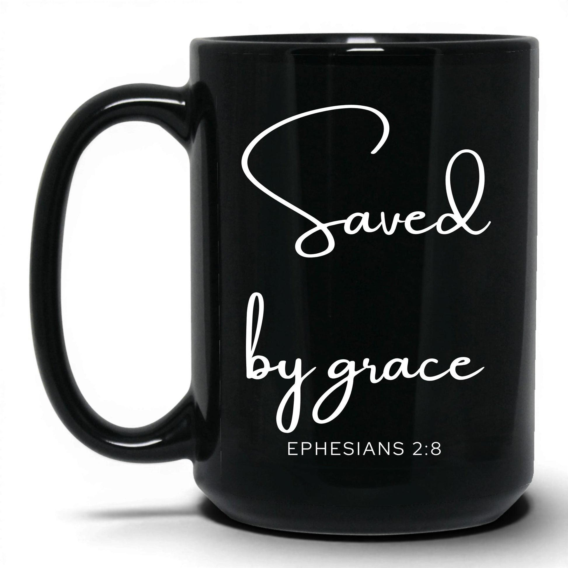 Saved by Grace Mug – 15oz Black Mug