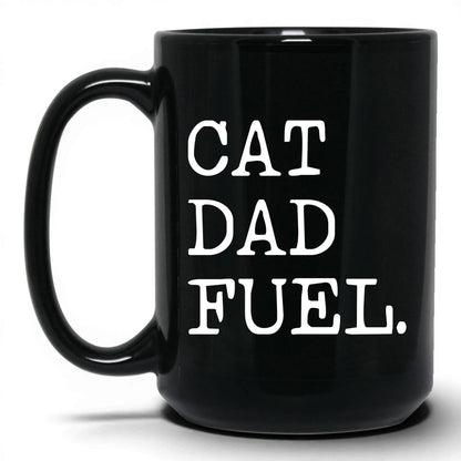 Cat Dad Fuel 15oz black coffee mug