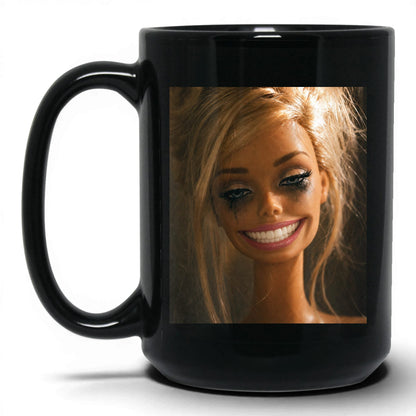 Fake Happy Doll Face Coffee Mug
