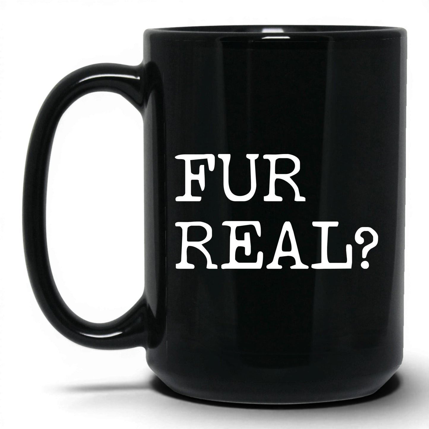 Fur Real 15oz black coffee mug