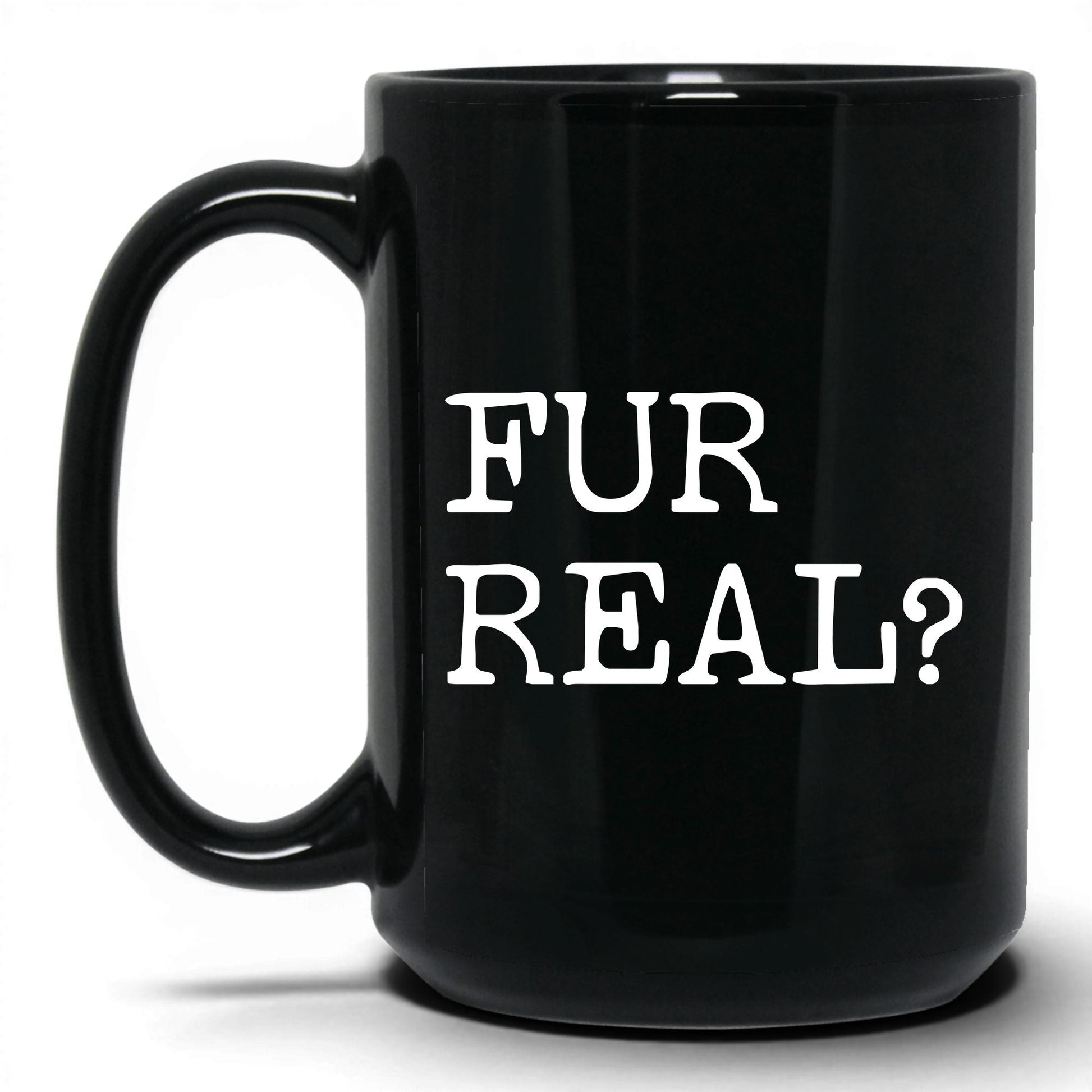 Fur Real 15oz black coffee mug